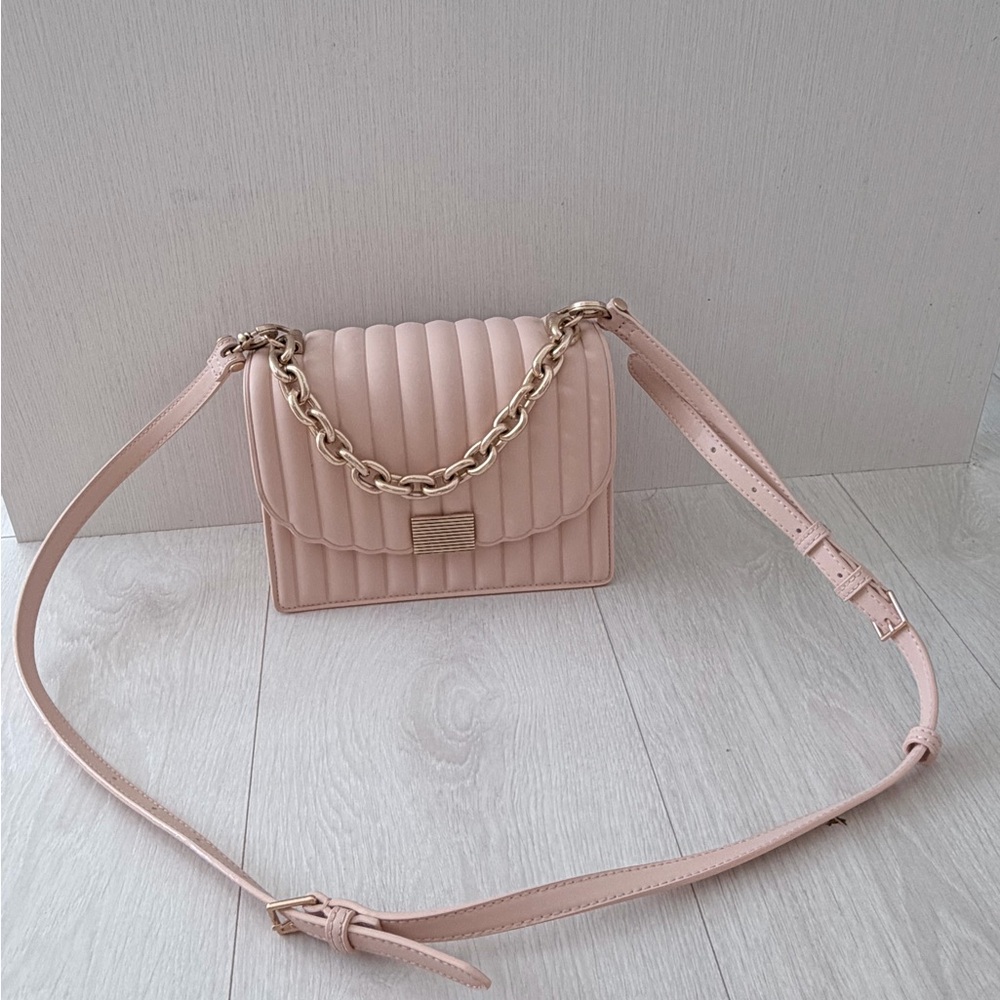 Charles & Keith Pink Blush Crossbody Bag with Chain